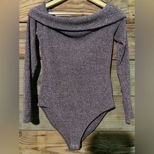 Forever 21  off the shoulder bodysuit color: purple/plum. Size: large.
